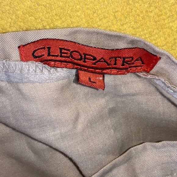 CLEOPATRA 100% Linen A Line Midi Skirt Beige Size L - Picture 2 of 7